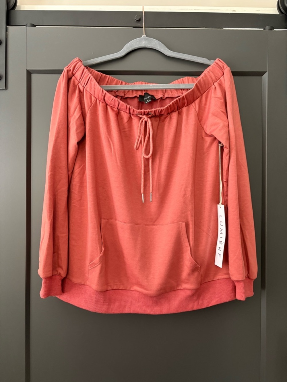 NWT Lumiére Rust Coral Off-Shoulder Top